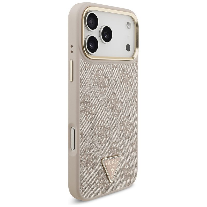 Guess 4G Triangle Logo & Big Strap Metal Buttons MagSafe case for iPhone 17 Pro Max pink - Billede 4