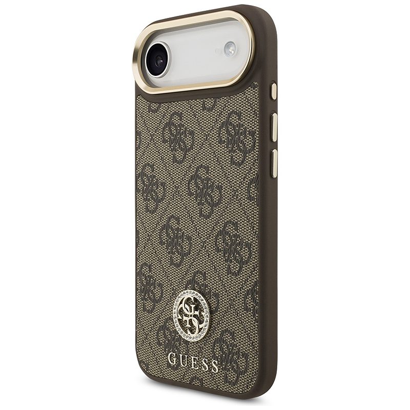 Guess 4G Strass Logo & Big Strap Metal Buttons MagSafe case for iPhone Air brown - Billede 2