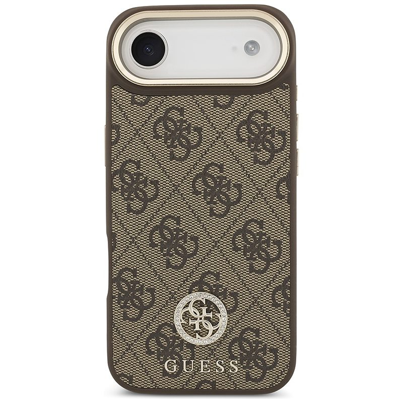 Guess 4G Strass Logo & Big Strap Metal Buttons MagSafe case for iPhone Air brown - Billede 3