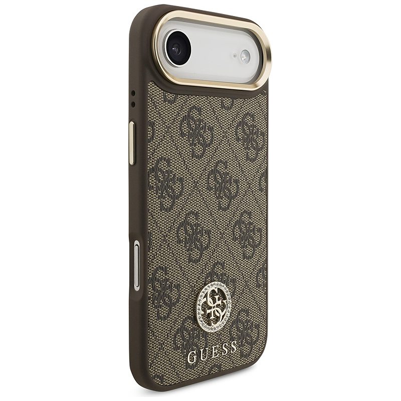 Guess 4G Strass Logo & Big Strap Metal Buttons MagSafe case for iPhone Air brown - Billede 4