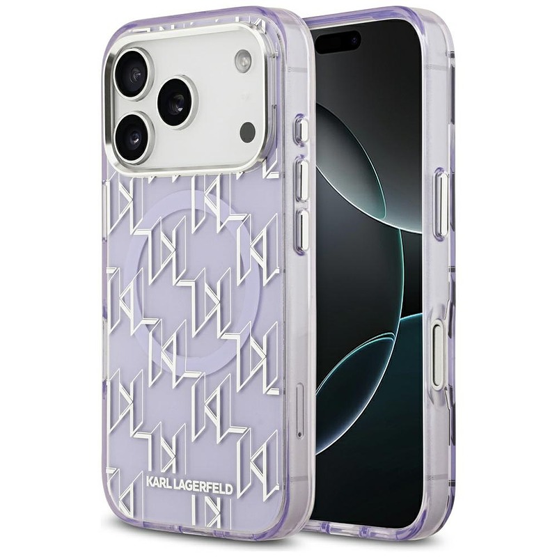 Karl Lagerfeld IML KL Monogram MagSafe case for iPhone 17 Pro purple