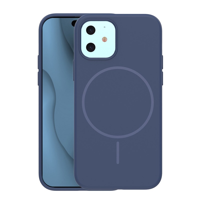 Silicone Thin Mag case for iPhone 12 / 12 Pro 6,1" dark blue