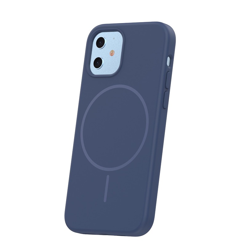 Silicone Thin Mag case for iPhone 12 / 12 Pro 6,1" dark blue - Billede 3