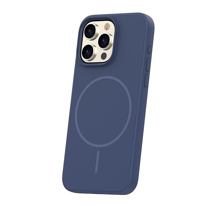 Silicone Thin Mag case for iPhone 15 Pro Max 6,7" dark blue - Billede 3