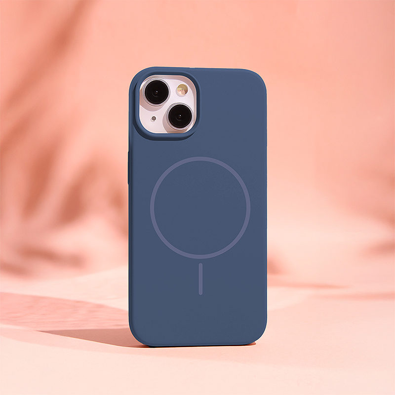Silicone Thin Mag case for iPhone 15 Pro Max 6,7" dark blue - Billede 5