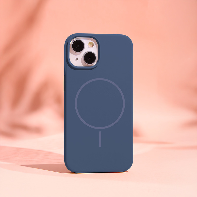 Silicone Thin Mag case for iPhone 16 6,1" dark blue - Billede 5