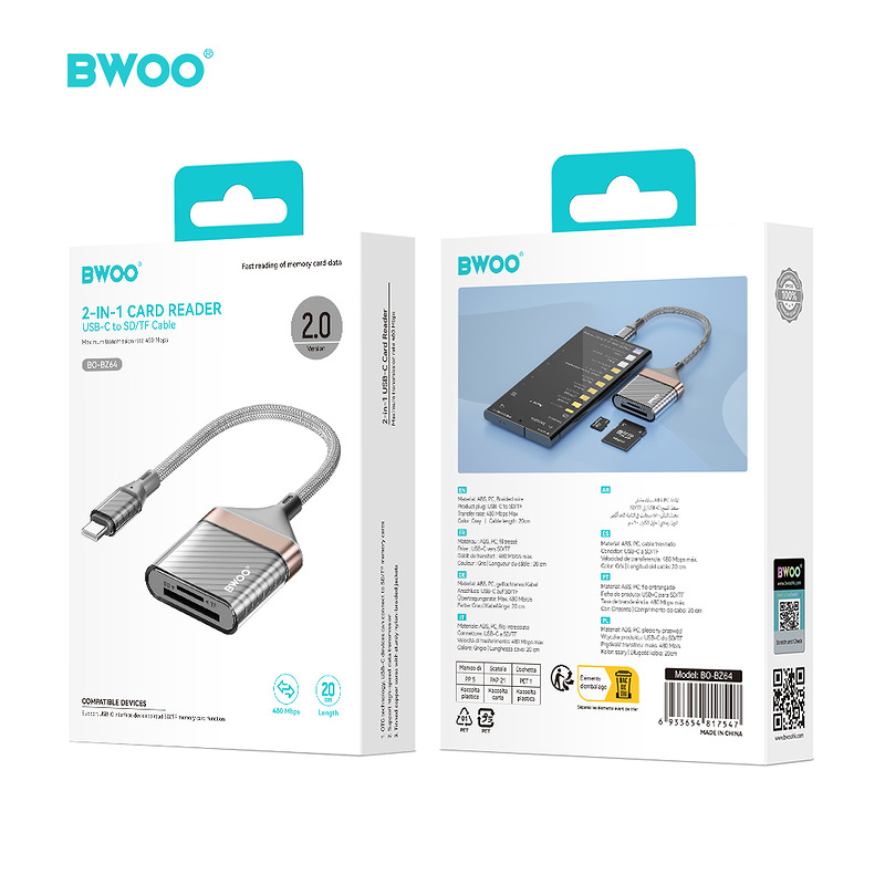 BWOO Adapter Typr C to SD Card/TF Card - Billede 2