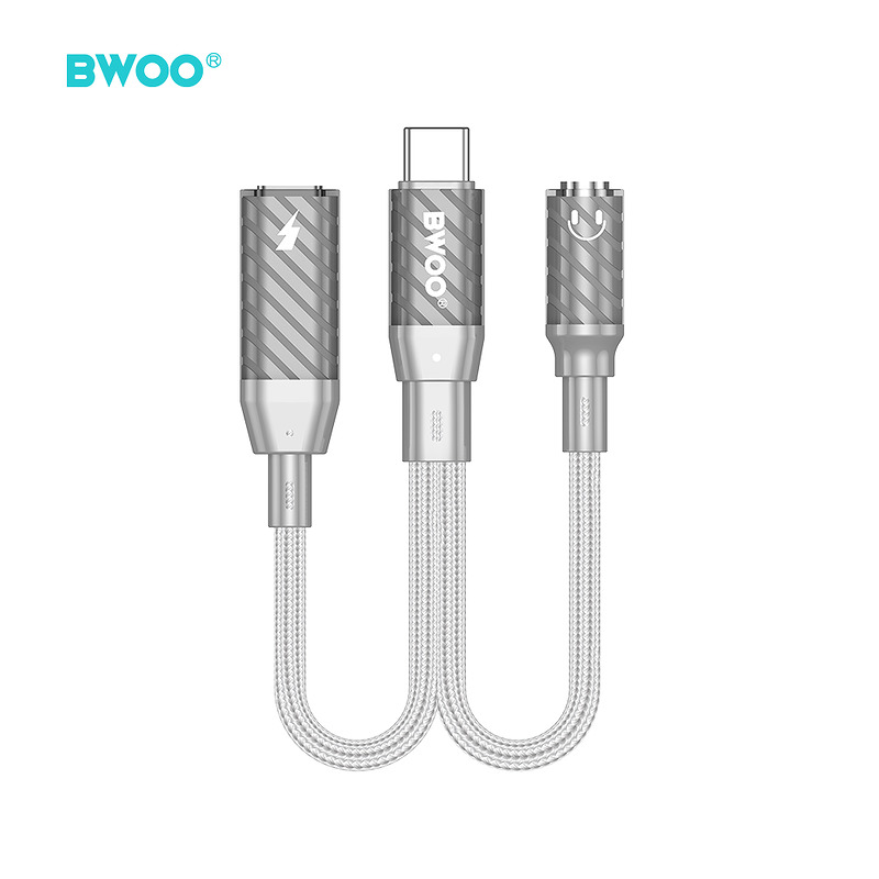 BWOO 2 in 1 Adapter Type C to Type C /3.5MM Jack BZ67 - Billede 4
