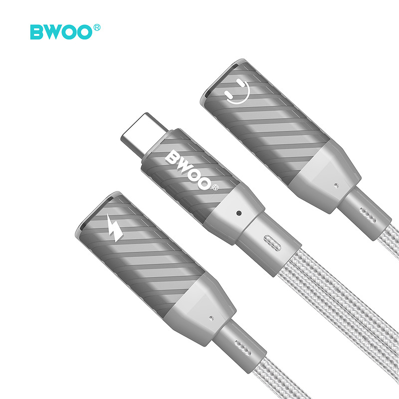 BWOO BZ68 2 in 1 Adapter USB C - 2 x USB C ports grey - Billede 3