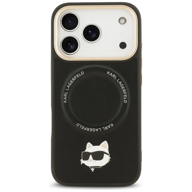Karl Lagerfeld Big Strap Choupette Metal Logo MagSafe case for iPhone 17 Pro Max black - Billede 3