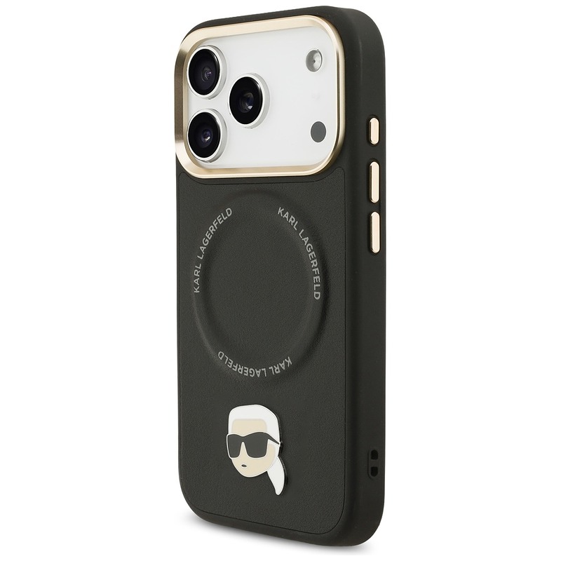 Karl Lagerfeld Big Strap Karl Metal Logo MagSafe case for iPhone 17 Pro black - Billede 2