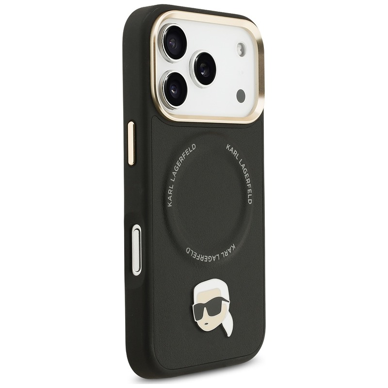 Karl Lagerfeld Big Strap Karl Metal Logo MagSafe case for iPhone 17 Pro black - Billede 4