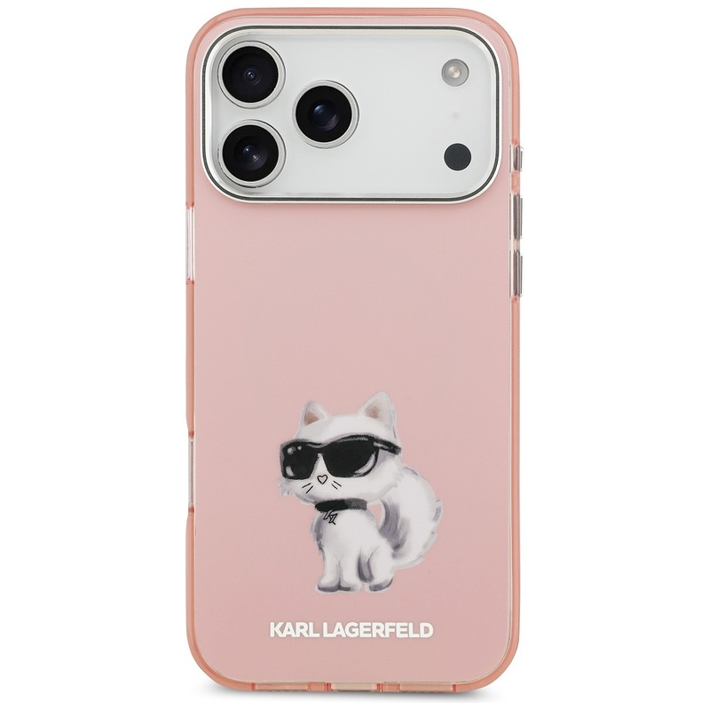 Karl Lagerfeld IML Aquarelle Choupette & Logo MagSafe case for iPhone 17 Pro pink - Billede 3