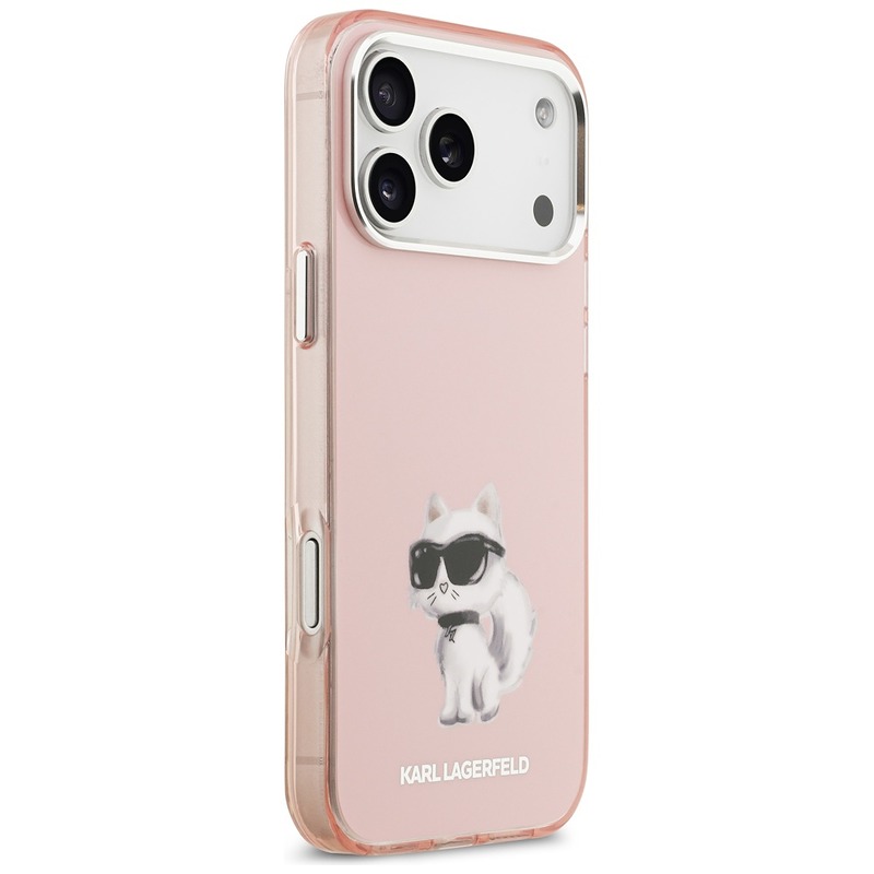 Karl Lagerfeld IML Aquarelle Choupette & Logo MagSafe case for iPhone 17 Pro pink - Billede 4