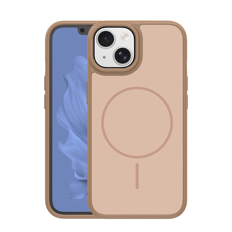 Frame Thin Mag case for iPhone 14 6,1" brown