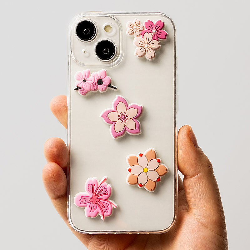 3D Sticker Pink blossom 5pcs set - Billede 3