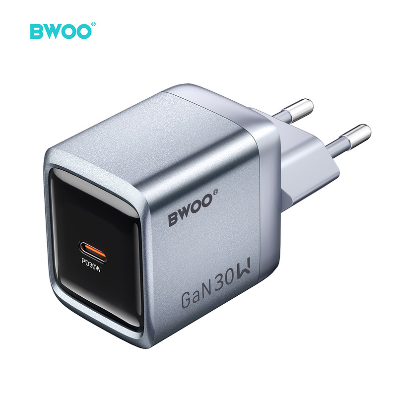 BWOO BO-CDA236 GaN wall charger 1xUSB-C 3A PD 30W grey with PPS