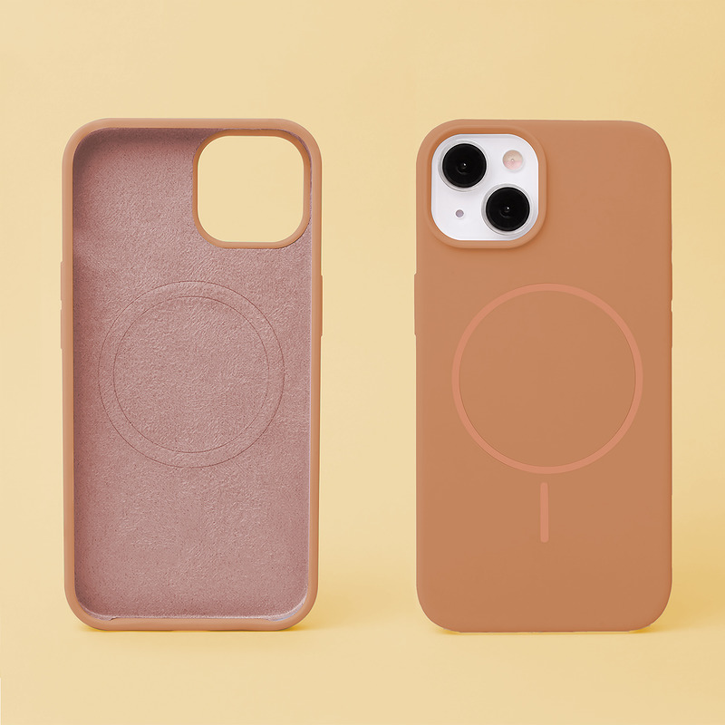 Silicone Thin Mag case for iPhone 15 Pro 6,1" caramel - Billede 4