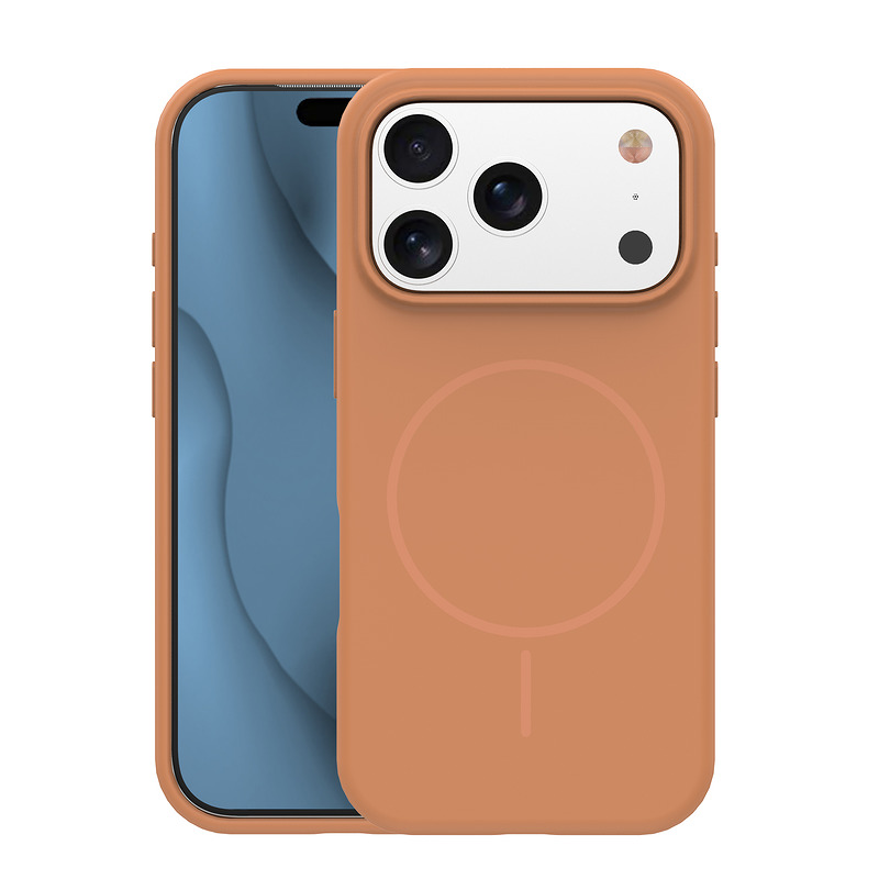 Silicone Thin Mag case for iPhone 16 6,1" caramel