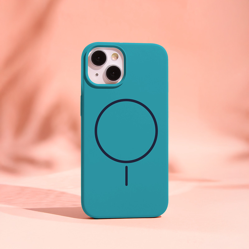 Silicone Thin Mag case for iPhone 12 / 12 Pro 6,1" turquoise - Billede 4