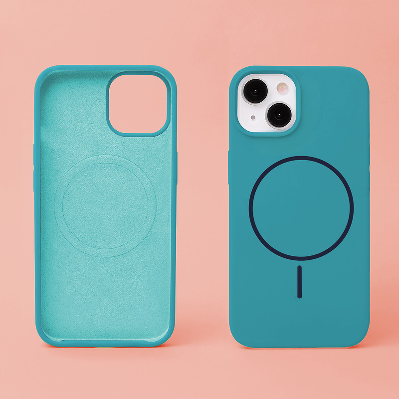 Silicone Thin Mag case for iPhone 12 / 12 Pro 6,1" turquoise - Billede 5