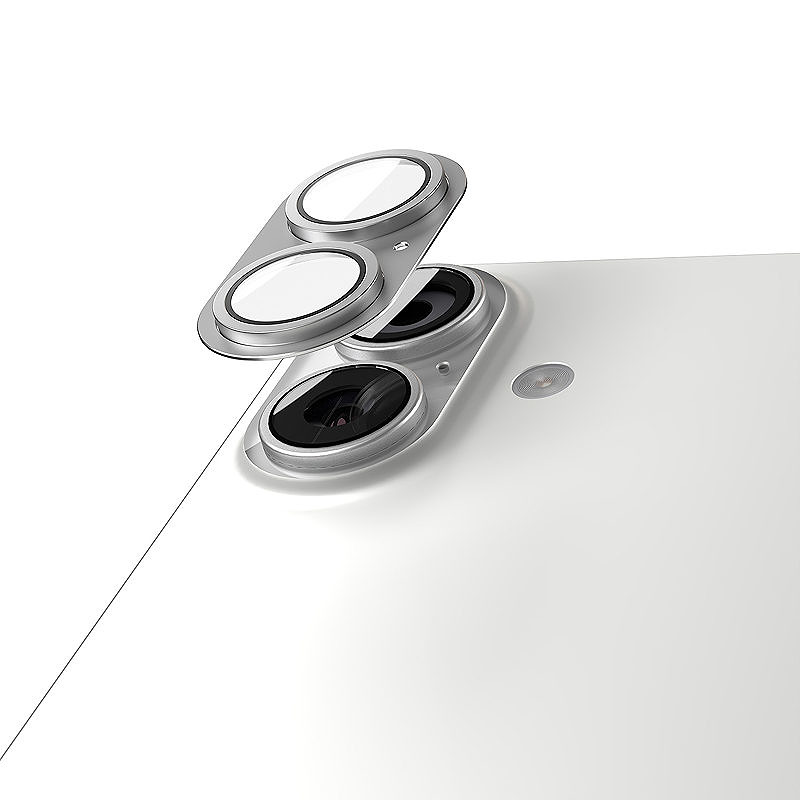 Etteri full camera lens guard for iPhone 17 silver
