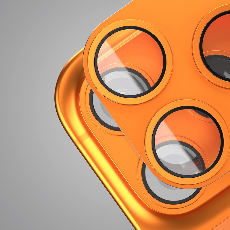 Etteri full camera lens guard for iPhone 17 Pro Max orange - Billede 3