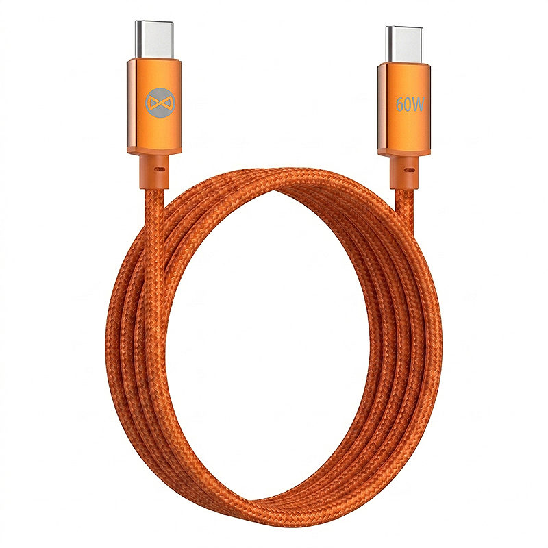 Forever Saffron cable USB-C - USB-C 1,0 m 60W orange