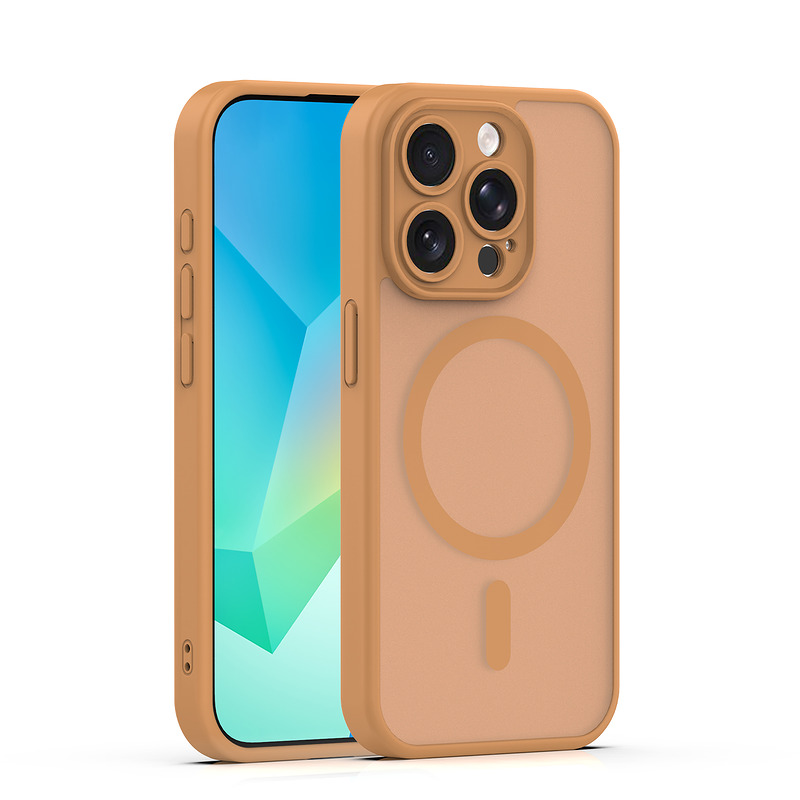 Mag Matt case for iPhone 15 Pro 6,1" brown camera protection