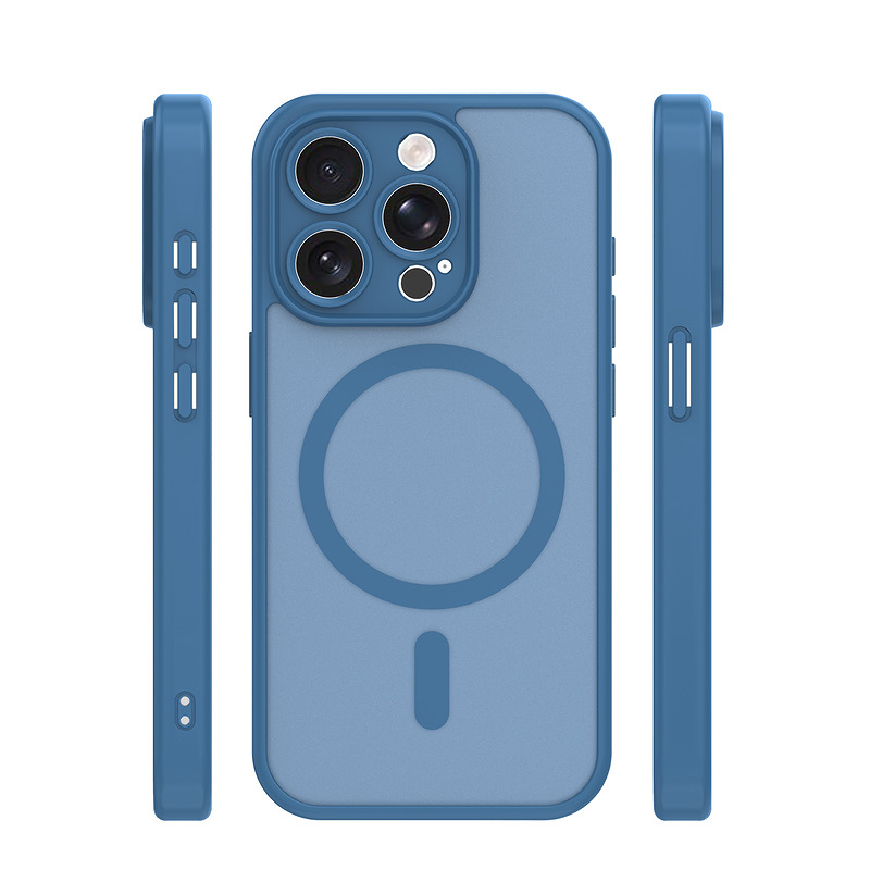 Mag Matt case for iPhone 15 Pro 6,1" dark blue camera protection - Billede 3