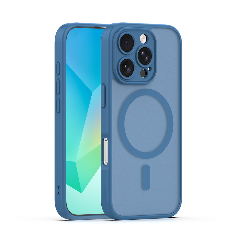 Mag Matt case for iPhone 16 Pro 6,3" dark blue camera protection