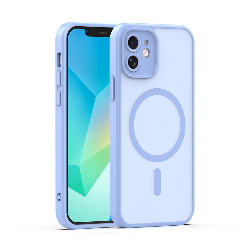 Mag Matt case for iPhone 12 6,1" light blue camera protection