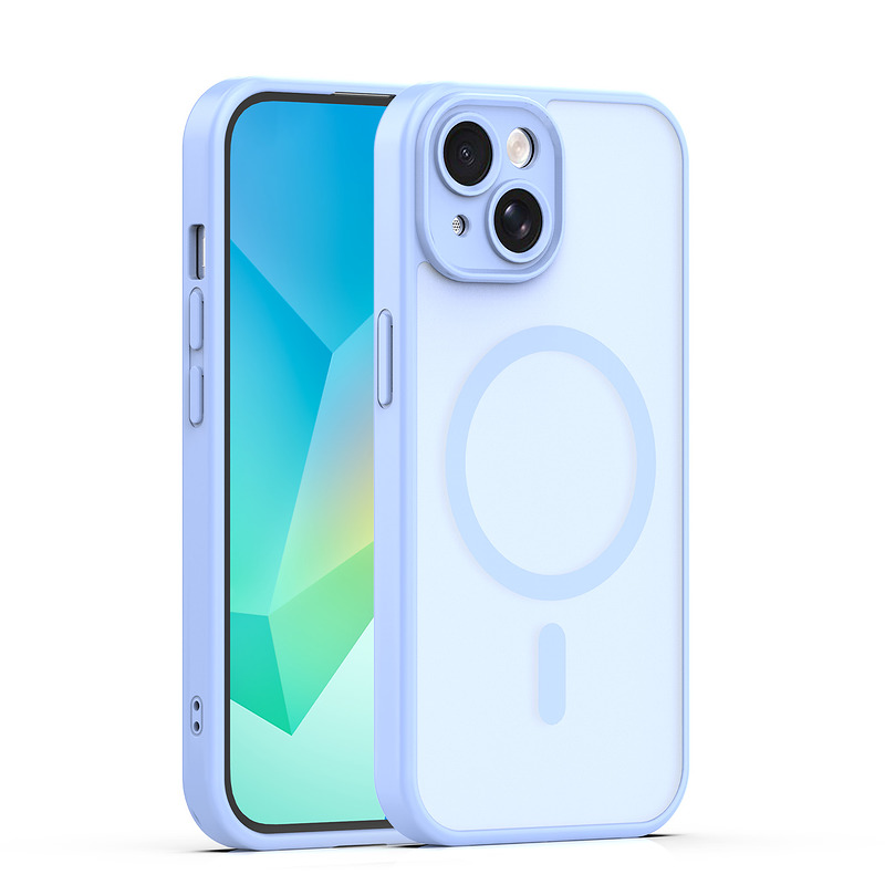 Mag Matt case for iPhone 15 6,1" light blue camera protection