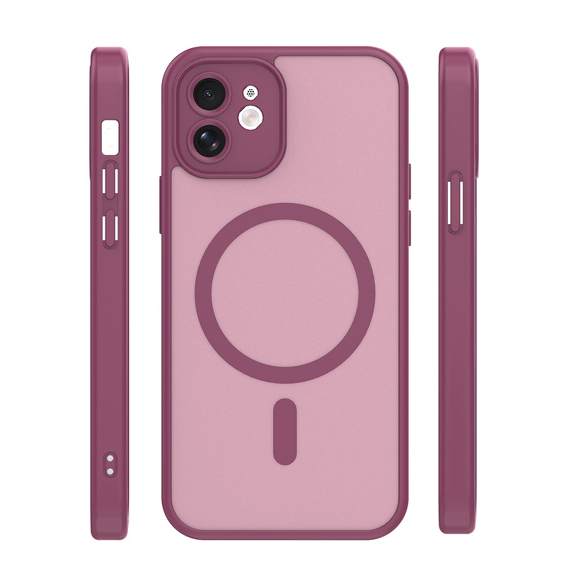 Mag Matt case for iPhone 12 6,1" maroon camera protection - Billede 2