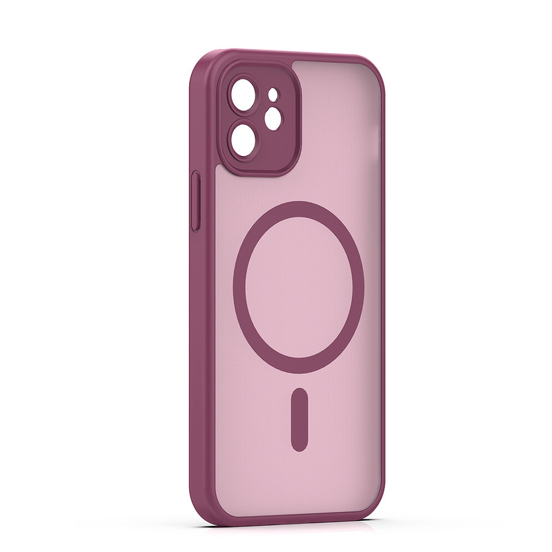 Mag Matt case for iPhone 12 6,1" maroon camera protection - Billede 3