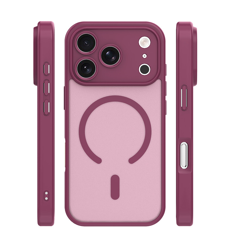 Mag Matt case for iPhone 17 Pro 6,3" / 18 Pro 6,3" maroon camera protection - Billede 2