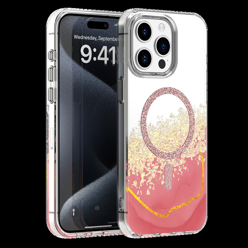 Epoxy Mag case for iPhone 15 Pro 6,1" pink