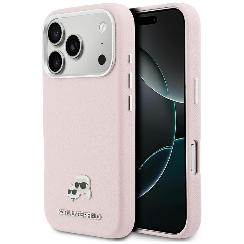 Karl Lagerfeld case for iPhone 17 Pro 6,3" HC MAGSAFE PU FW W/ K&C HEAD PIN PINK