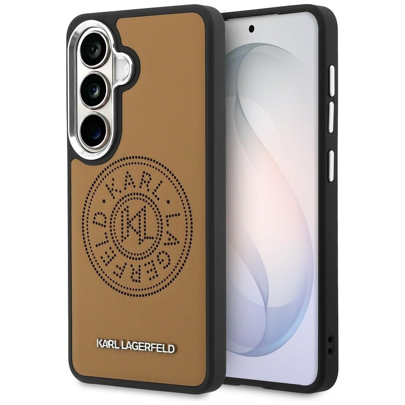 Karl Lagerfeld case Perforated KL MagSafe for Samsung Galaxy S26 brown