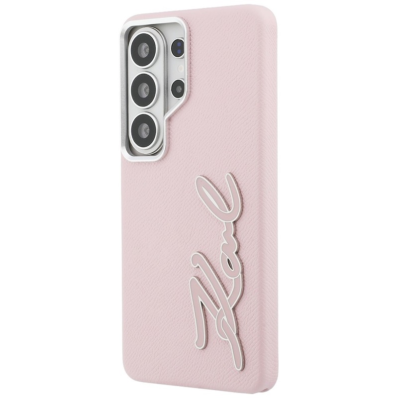 Karl Lagerfeld case Grained Signature Metal Resin Logo for Samsung Galaxy S26 Ultra pink - Billede 2