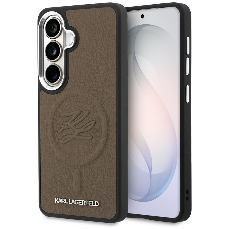 Karl Lagerfeld case Embossed Ring Initials MagSafe for Samsung Galaxy S26 Plus brown