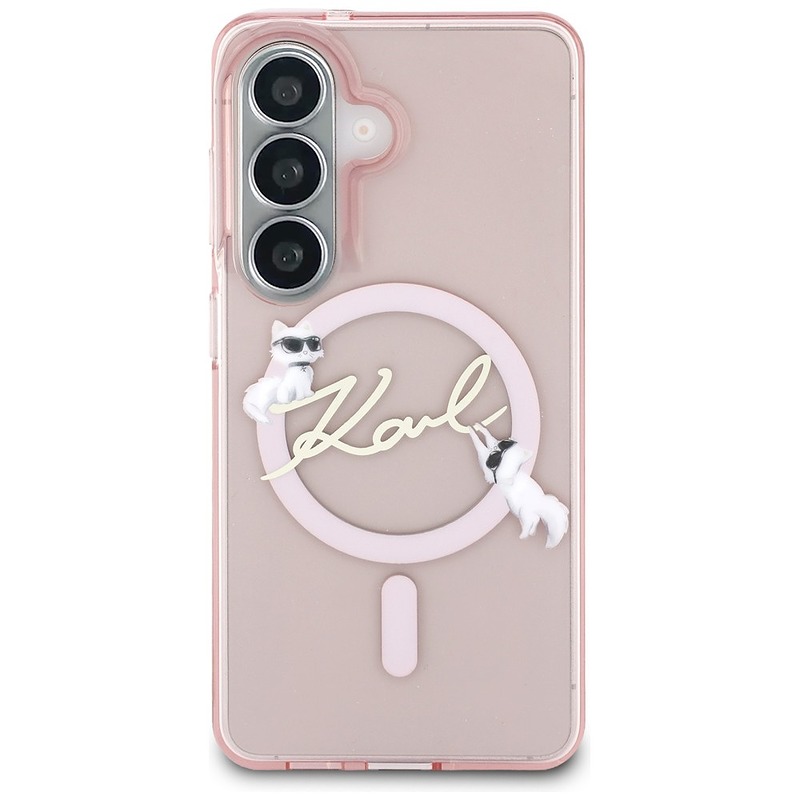 Karl Lagerfeld case IML KC Script MagSafe for Samsung Galaxy S26 pink - Billede 3