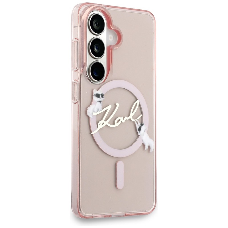 Karl Lagerfeld case IML KC Script MagSafe for Samsung Galaxy S26 pink - Billede 4
