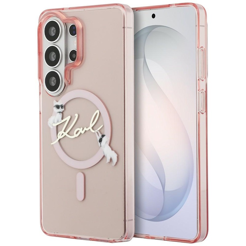 Karl Lagerfeld case IML KC Script MagSafe for Samsung Galaxy S26 Ultra pink