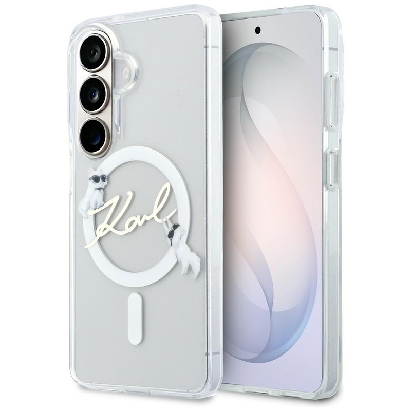 Karl Lagerfeld case IML KC Script MagSafe for Samsung Galaxy S26 transparent