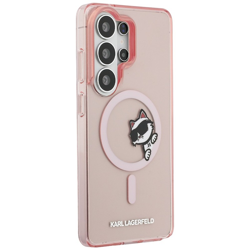 Karl Lagerfeld case IML Peekaboo Choupette MagSafe for Samsung Galaxy S26 Ultra pink - Billede 4