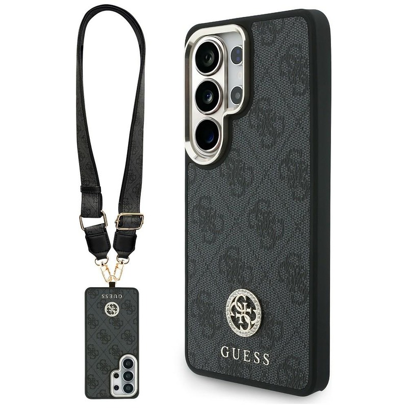 Guess case 4G Big Rhinestone Triangle Strap MagSafe for Samsung Galaxy S26 Ultra black