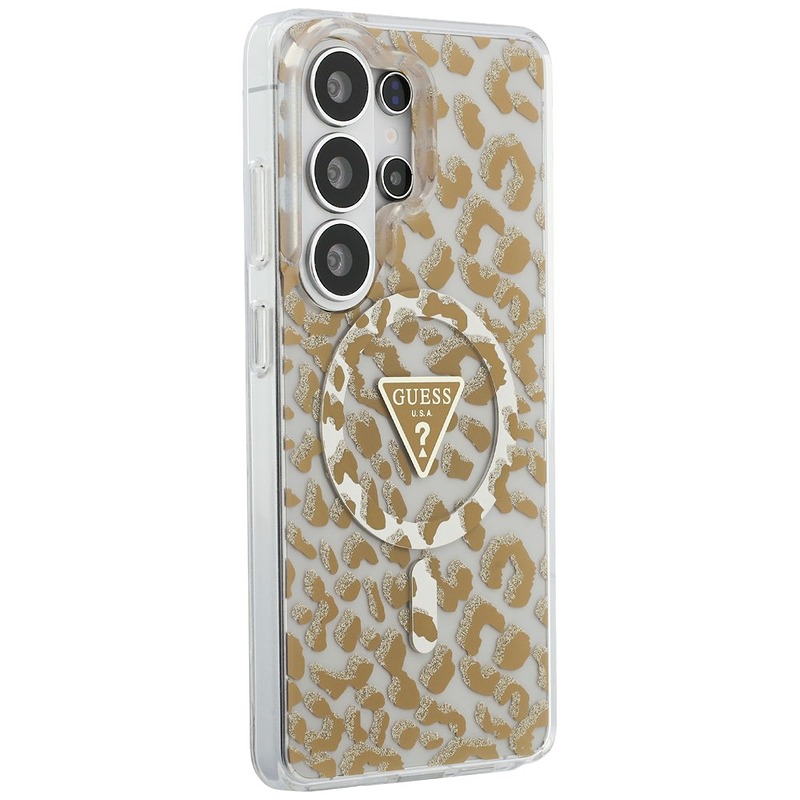 Guess case IML Leopard Print Triangle MagSafe for Samsung Galaxy S26 Ultra brown - Billede 4