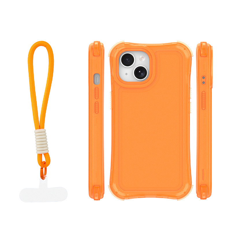 Safepop case with strap for iPhone 15 6,1" orange - Billede 2