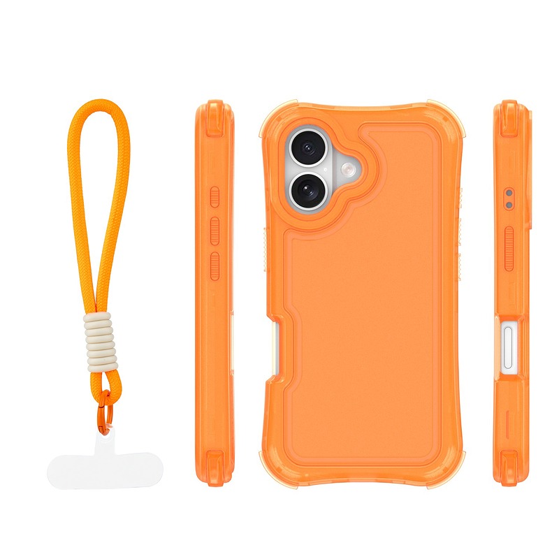 Safepop case with strap for iPhone 16 6,1" orange - Billede 2